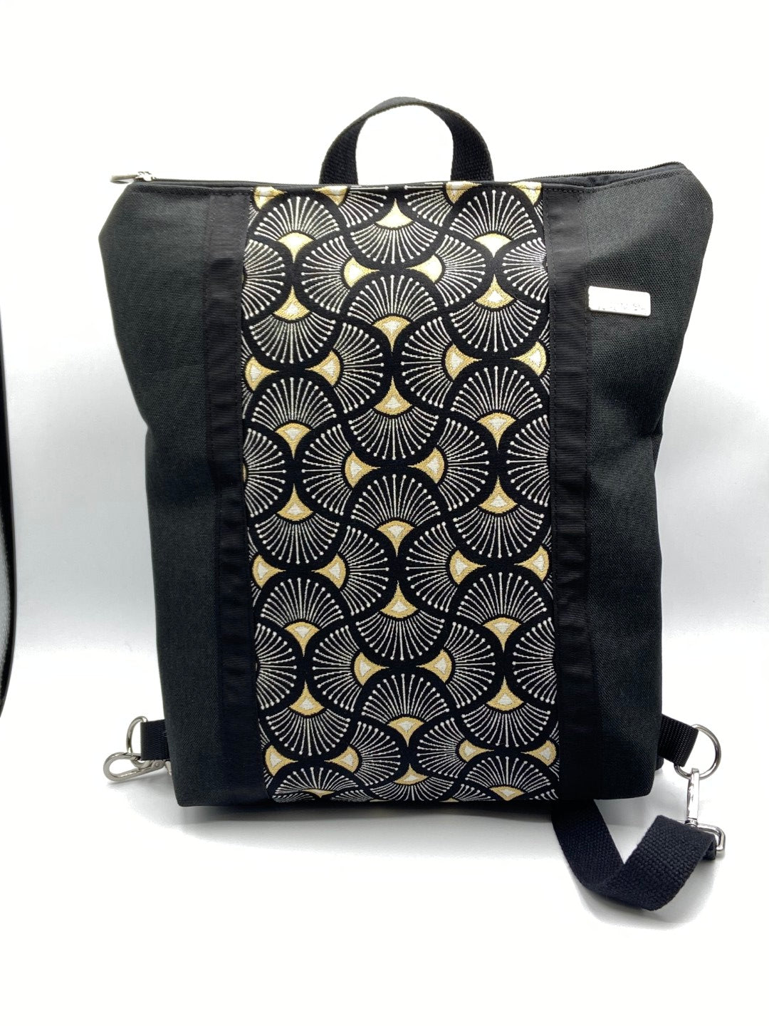 Orange mosaic Zena backpack bag