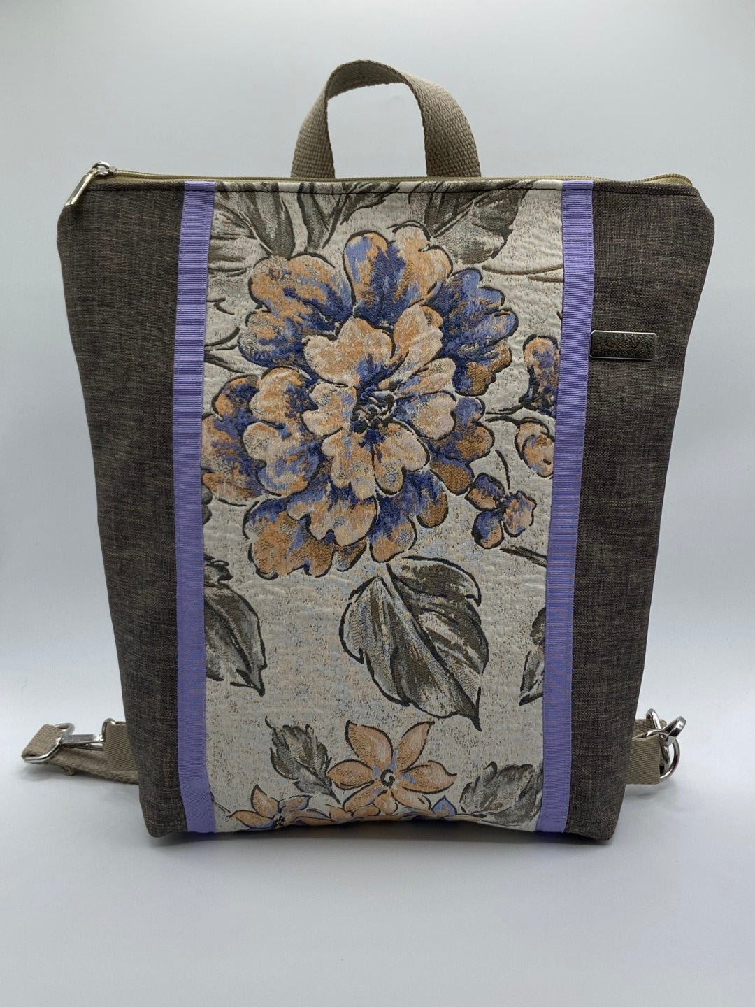 Borsa zaino Zena fiori lilla - Cavoli a Merenda