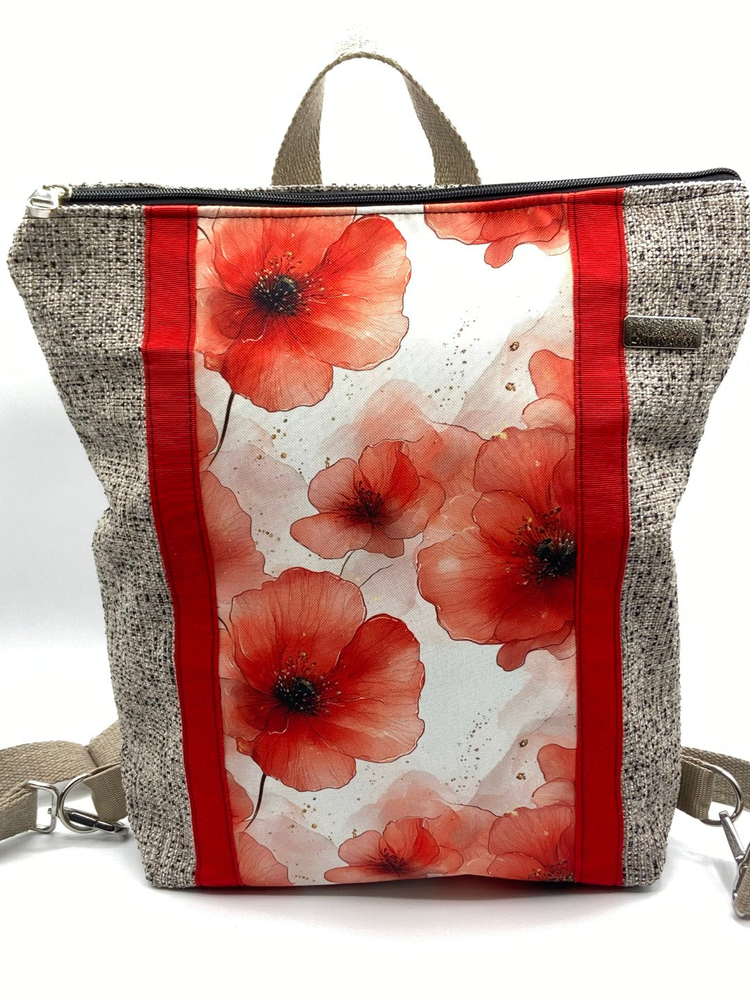 Borsa zaino Zena papaveri rossi - Cavoli a Merenda