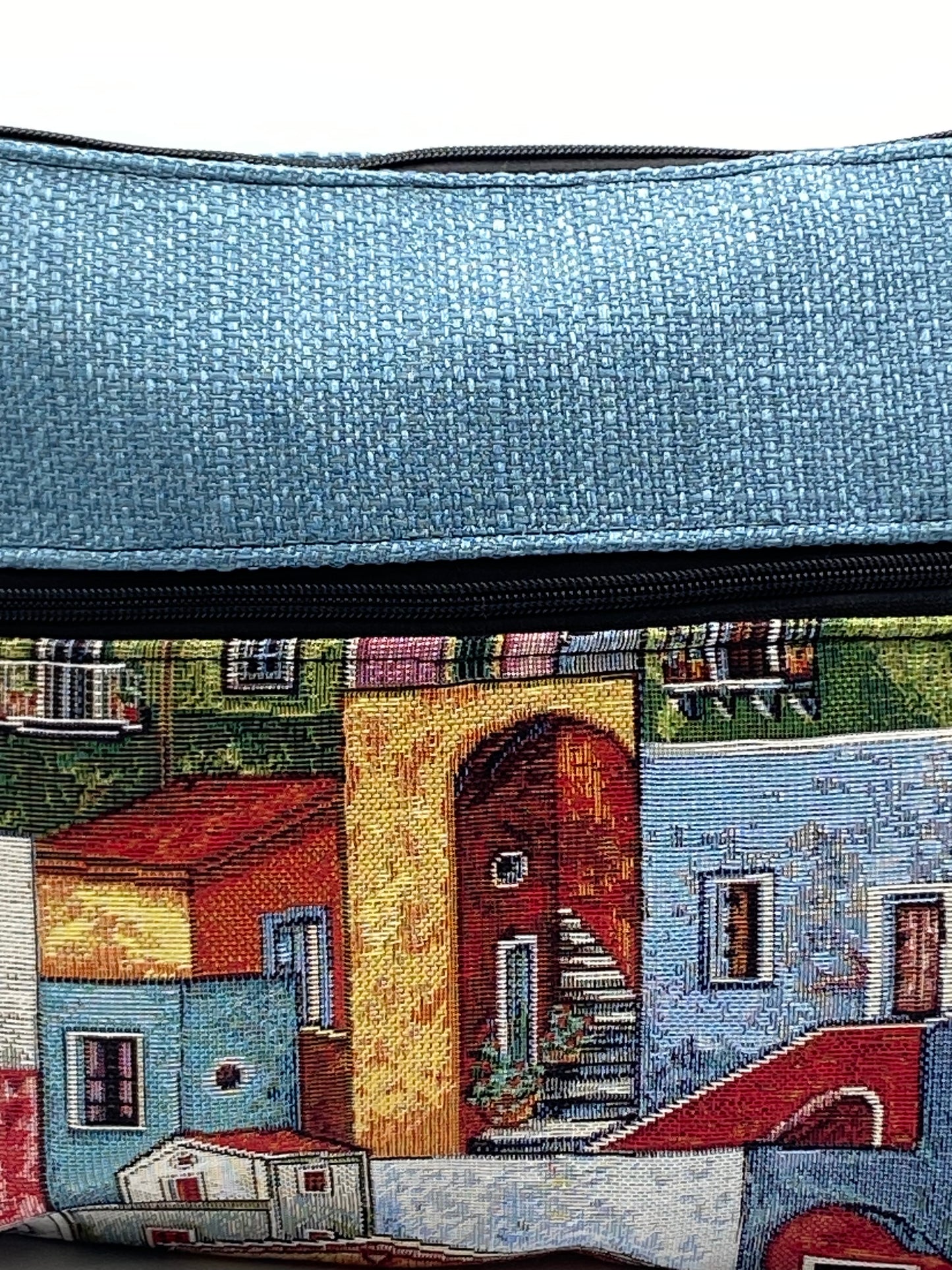 Tracolla Lizzie Maxi azzurra con casette - Cavoli a Merenda