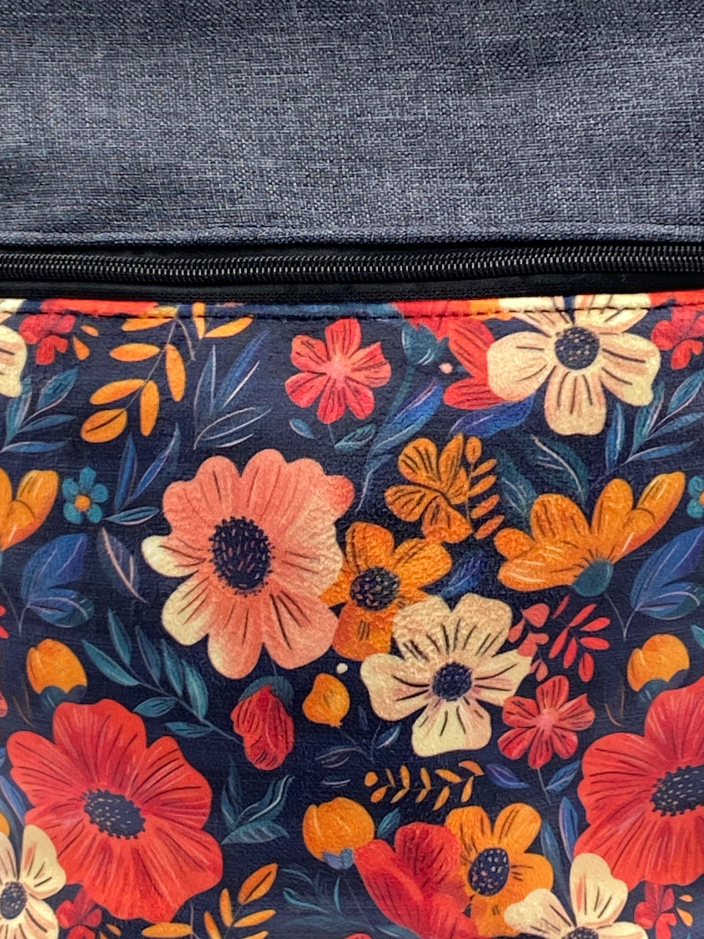 Borsa Zaino Naomi grigio fiori - Cavoli a Merenda