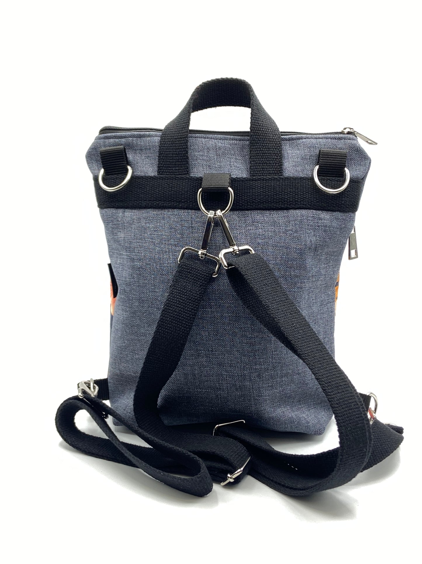 Borsa Zaino Naomi grigio fiori - Cavoli a Merenda