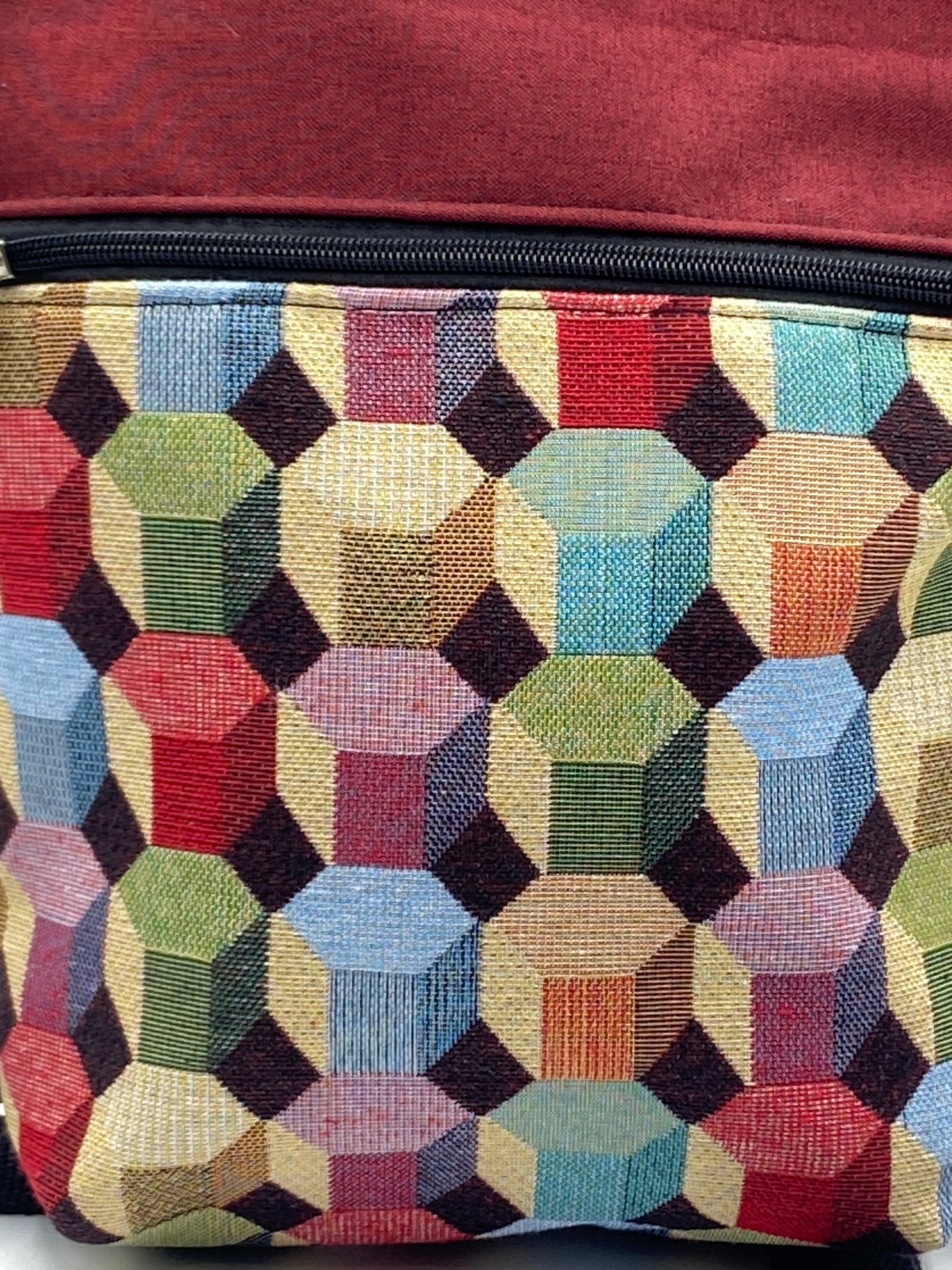 Borsa Zaino Naomi rosso geometrico - Cavoli a Merenda