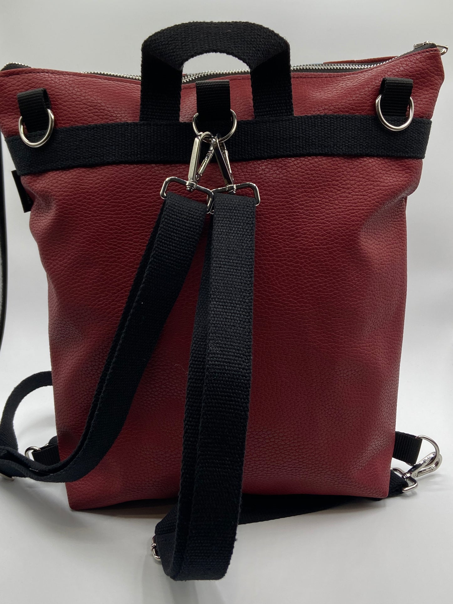 Borsa zaino Zena similpelle rosso casette - Cavoli a Merenda