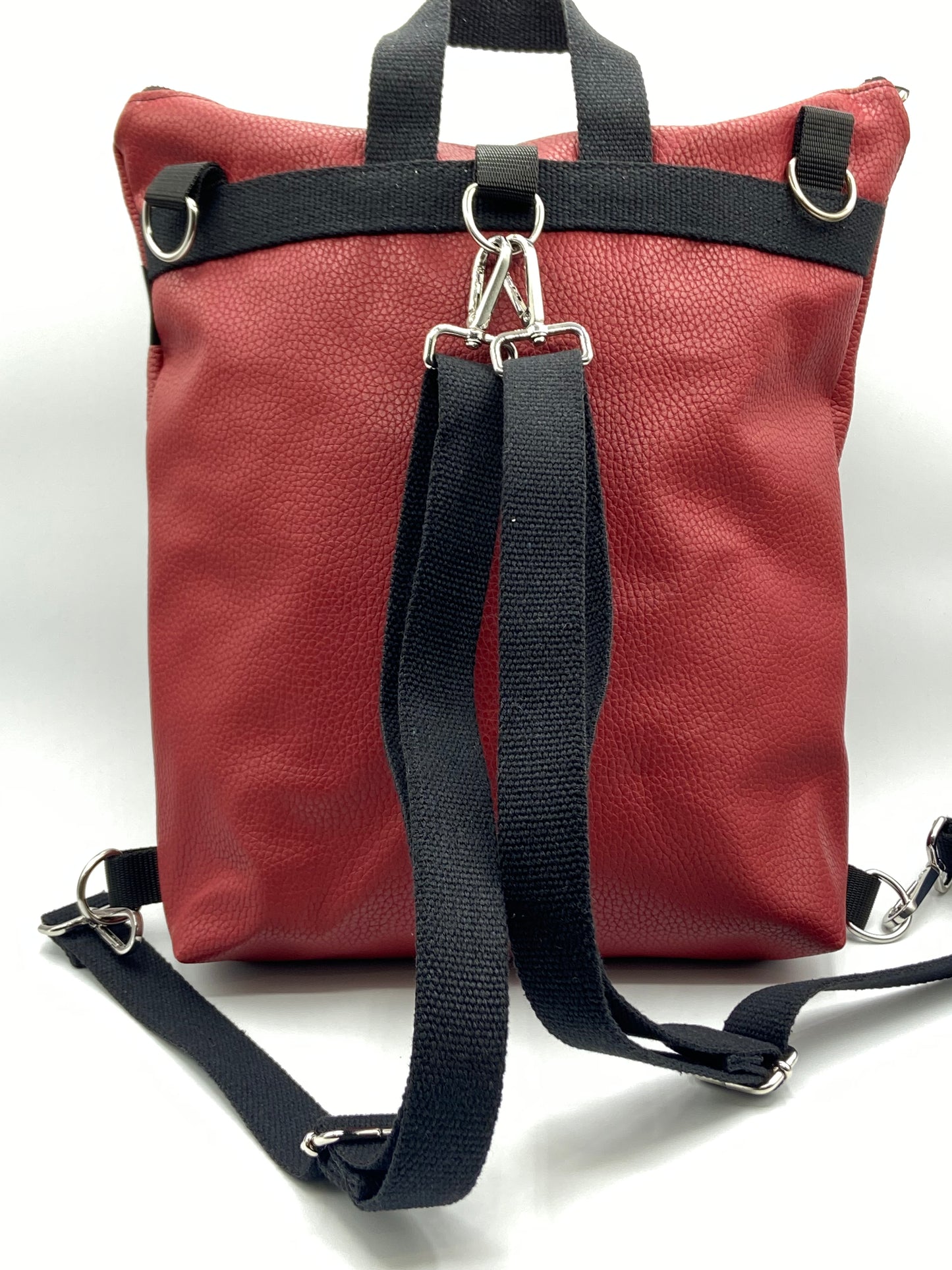 Borsa zaino Zena similpelle rosso visi di donna - Cavoli a Merenda