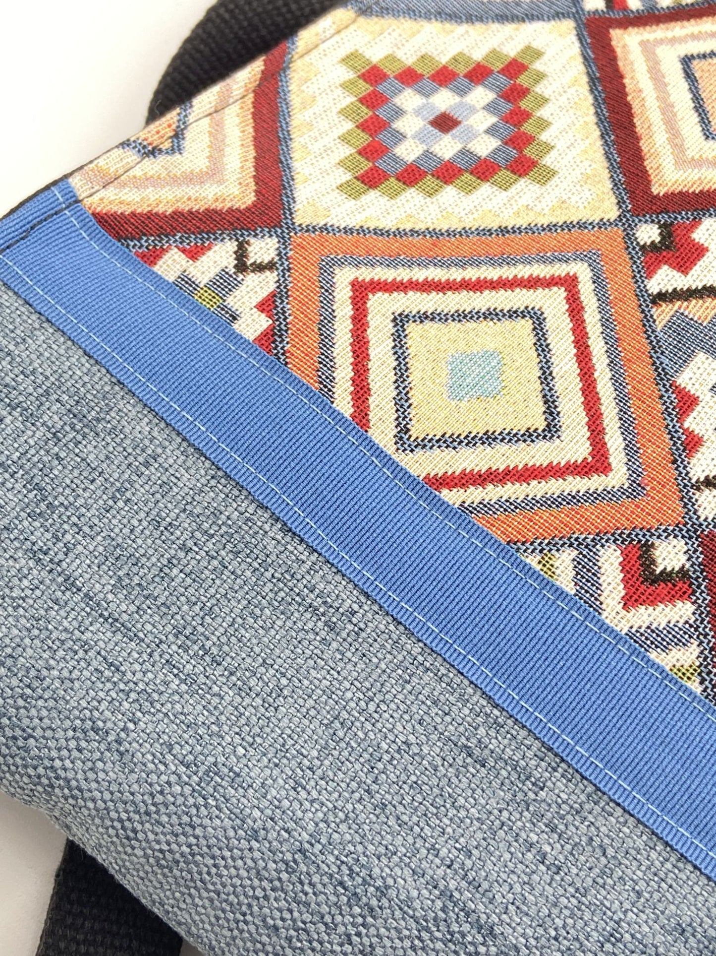 Borsa zaino Zena azzurra arazzo