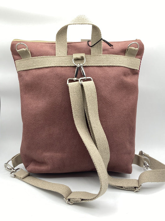 Borsa zaino Zena patchwork rosa