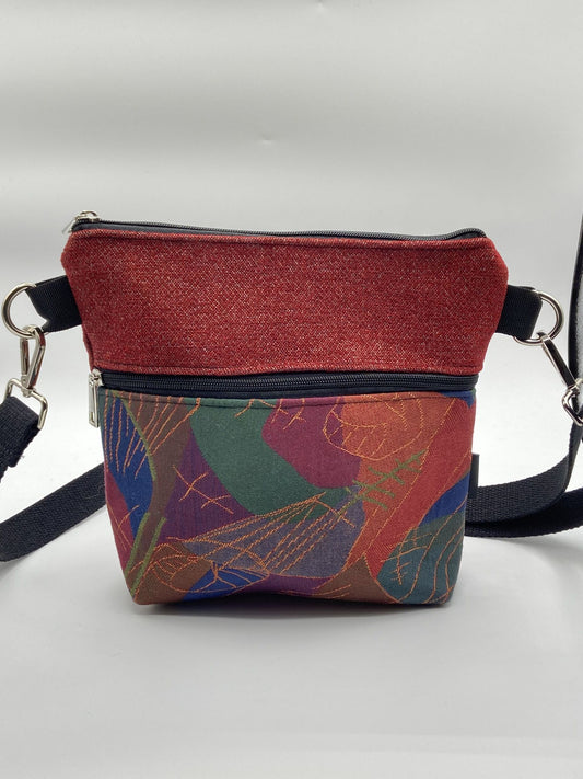 Tracolla Lizzie bordeaux astratto