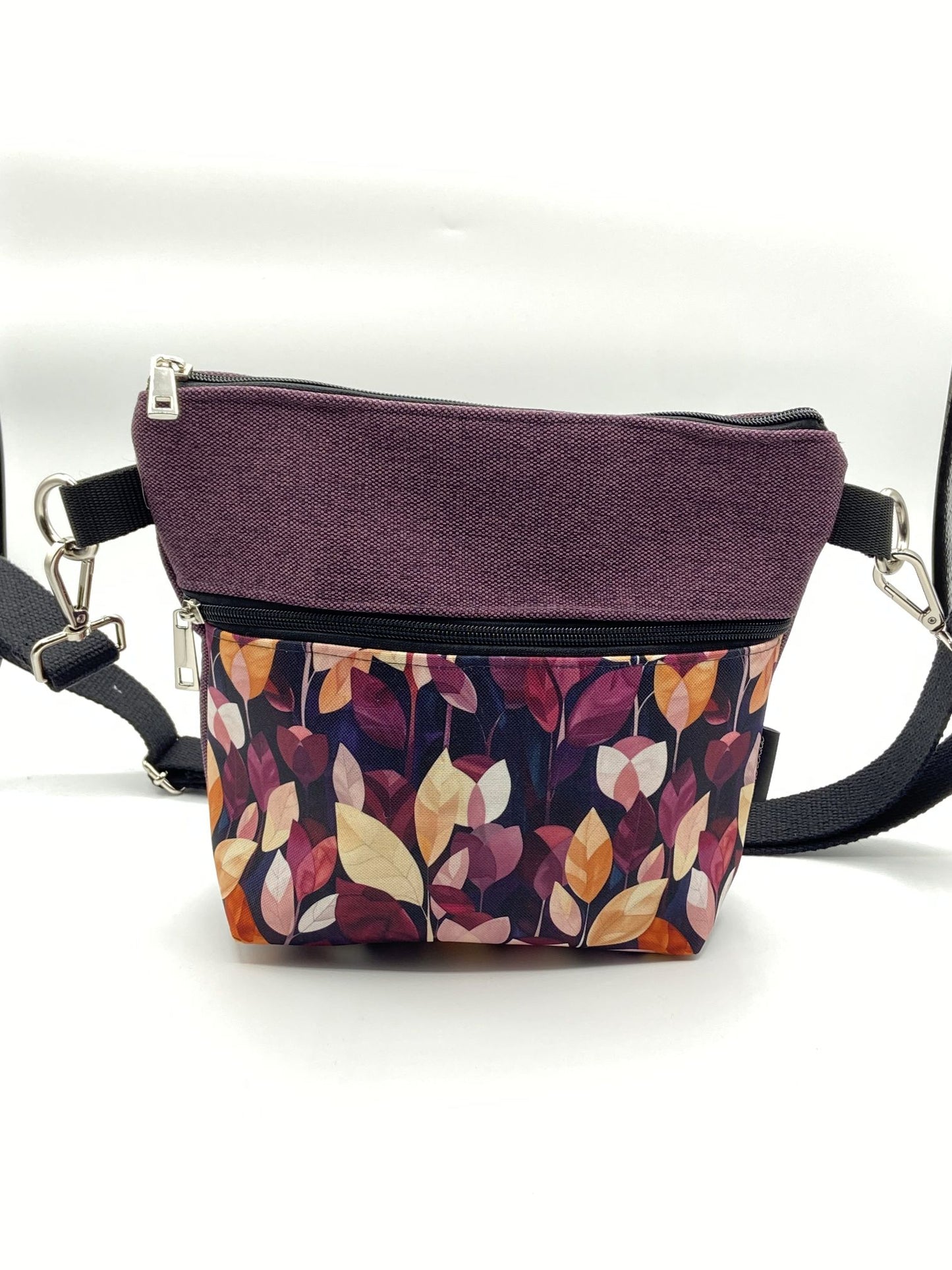 Tracolla Lizzie vinaccia foglie