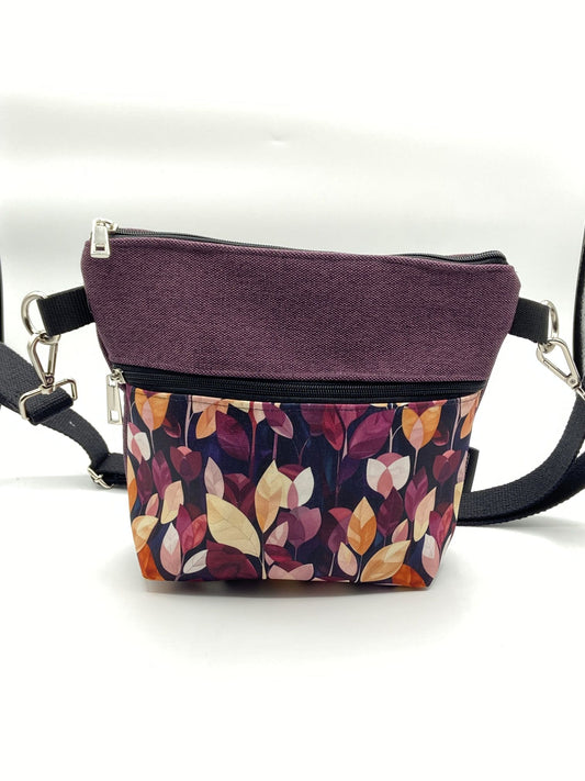 Tracolla Lizzie vinaccia foglie