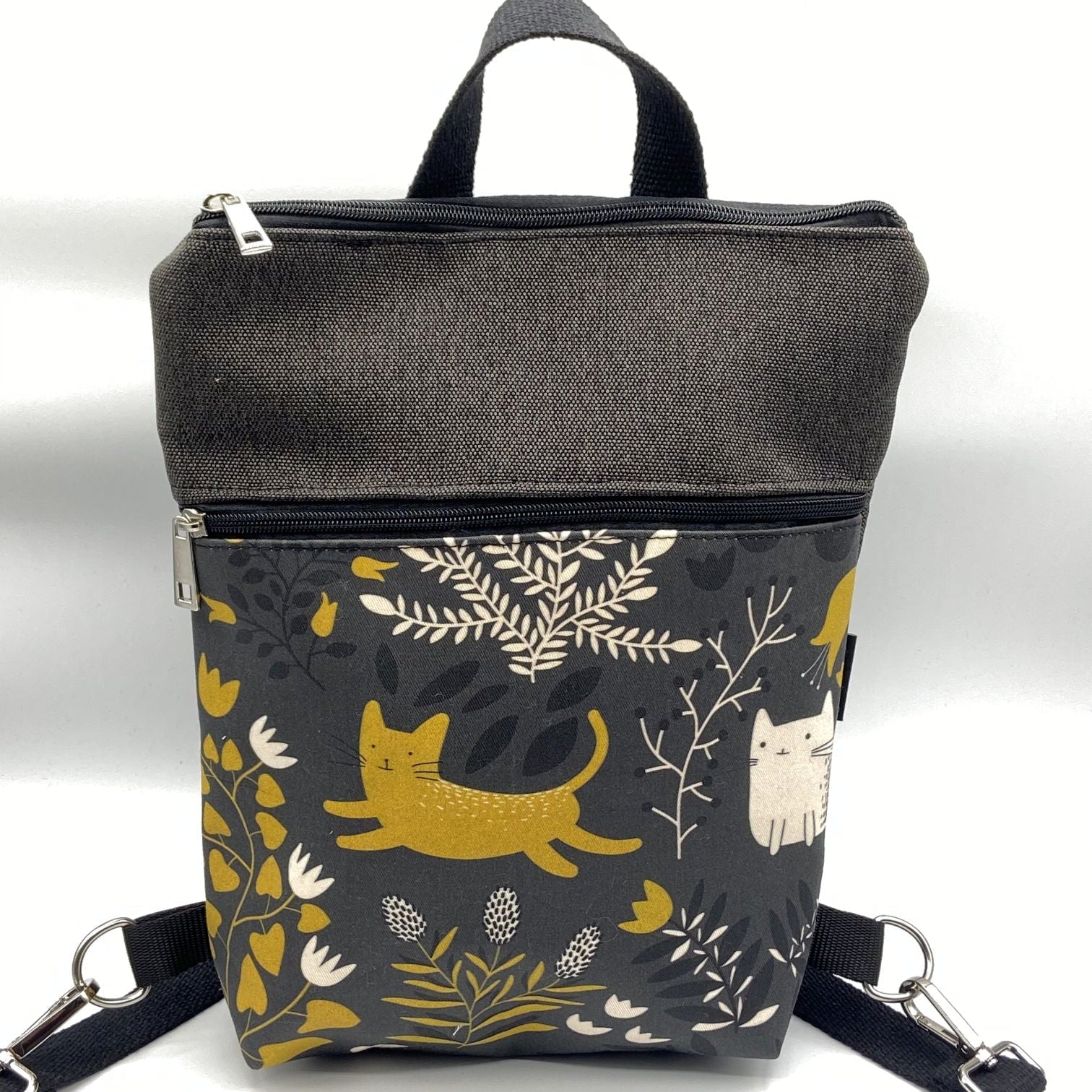 Borsa Zaino Naomi gattini senape