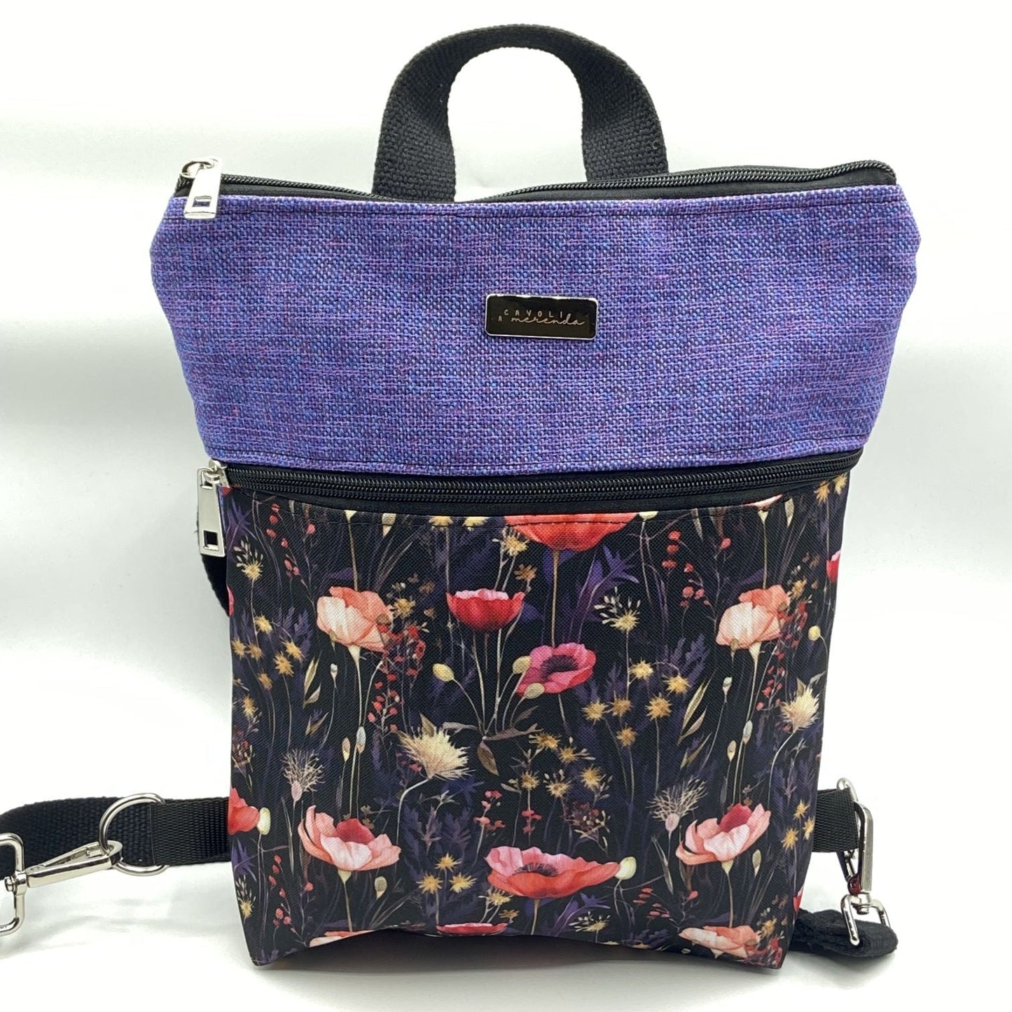 Borsa Zaino Naomi lilla fiori primaverili