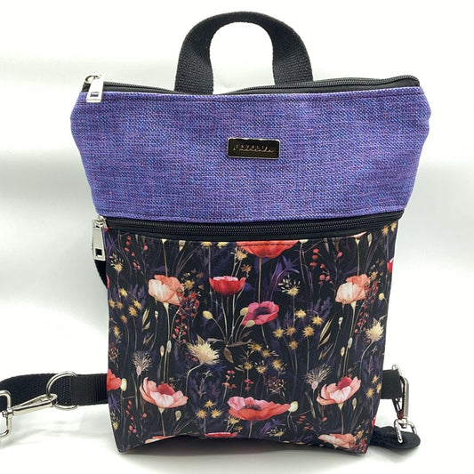 Borsa Zaino Naomi lilla fiori primaverili