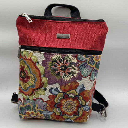 Borsa Zaino Naomi rosso flower power