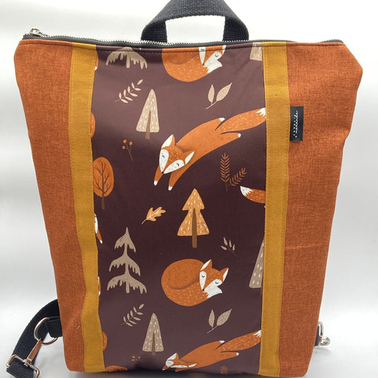 Borsa zaino Zena arancione volpi