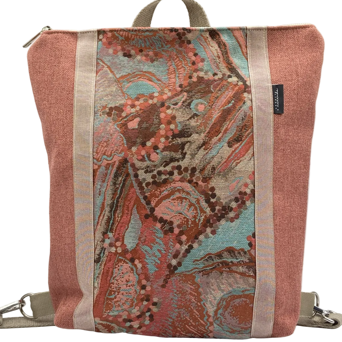 Borsa zaino Zena astratto pesca