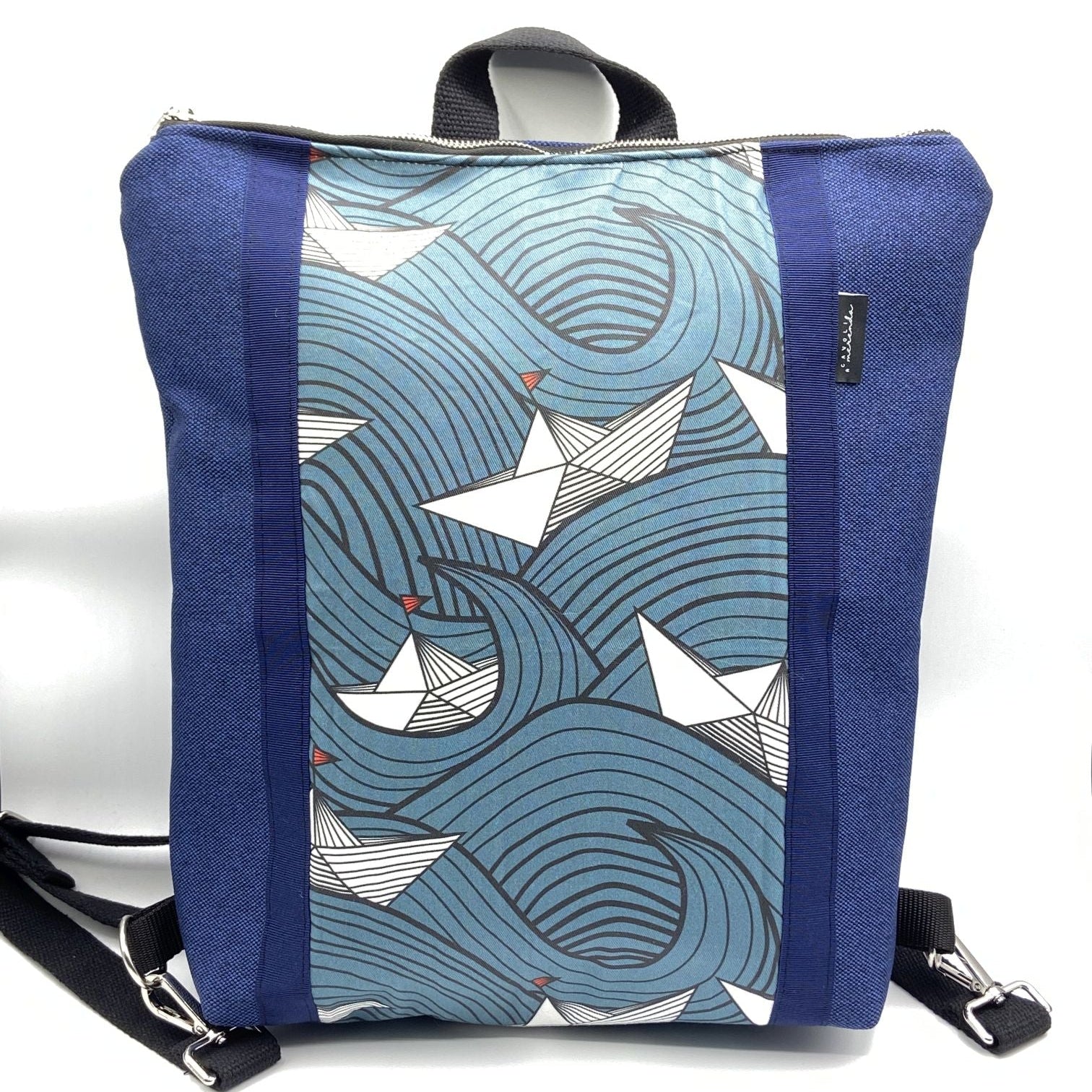 Borsa zaino Zena barchette blu