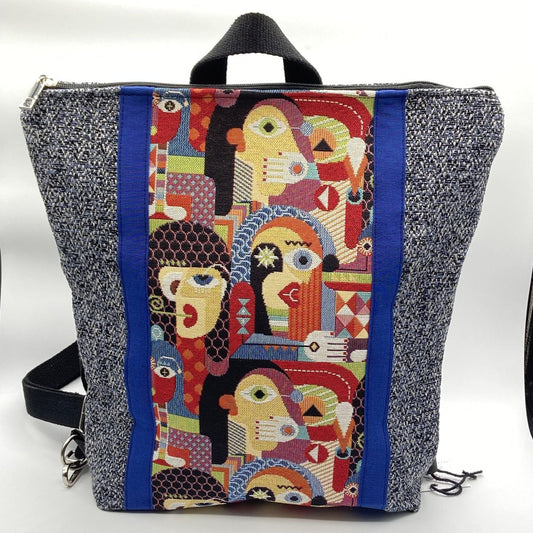 Borsa zaino Zena blu visi di donna