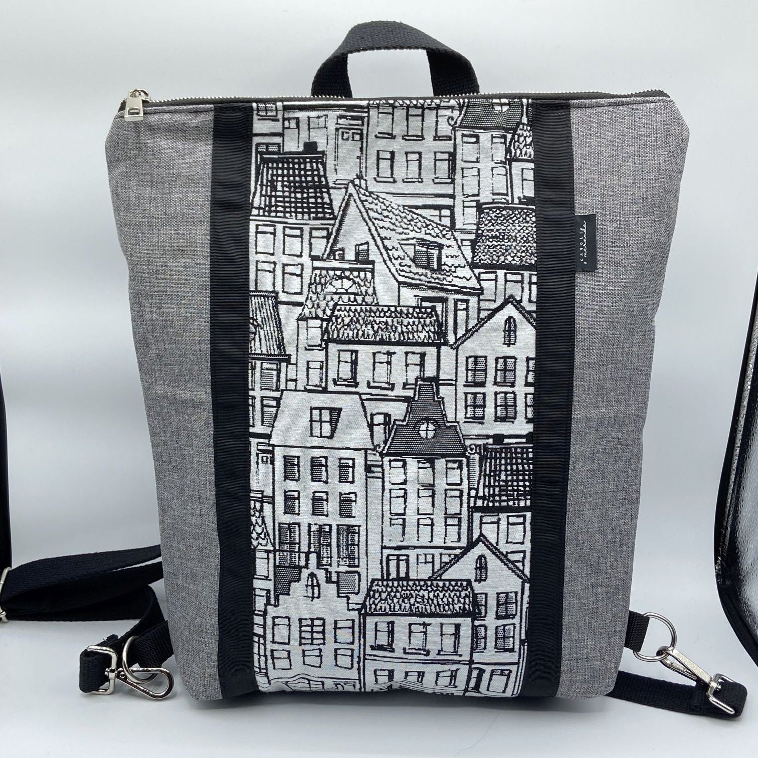 Borsa zaino Zena casette carboncino