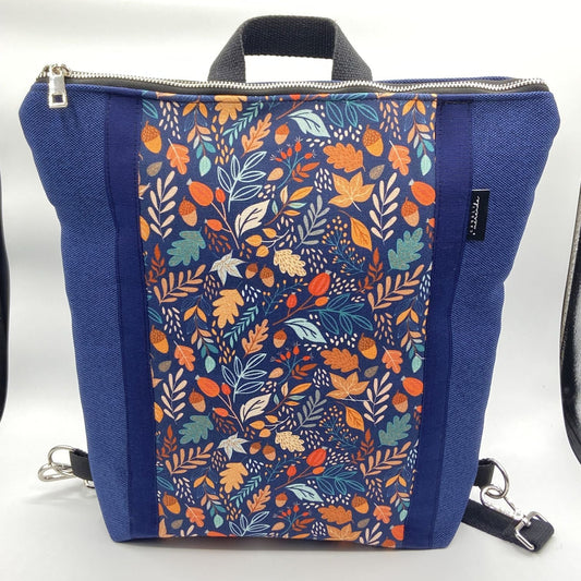 Borsa zaino Zena fantasia ghiande e foglie