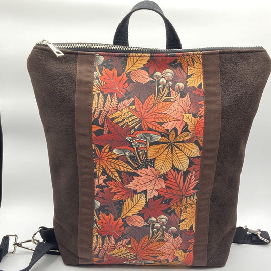 Borsa zaino Zena marrone foglie autunnali