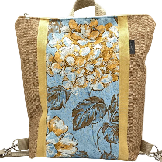 Borsa zaino Zena ortensie beige