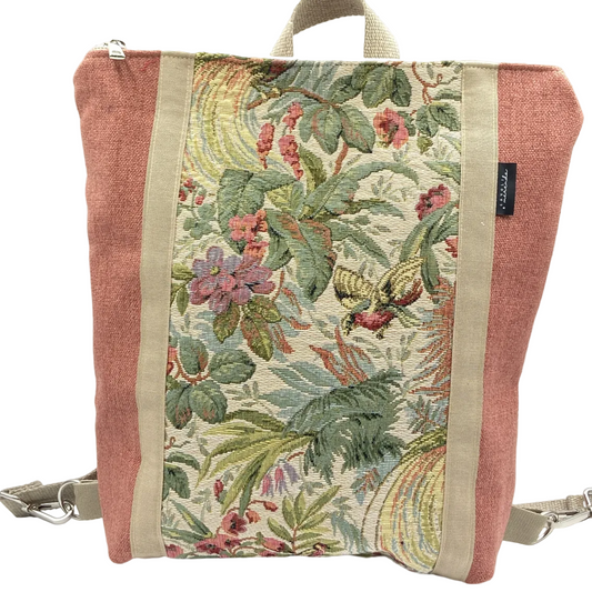 Borsa zaino Zena pesca tessuto floreale