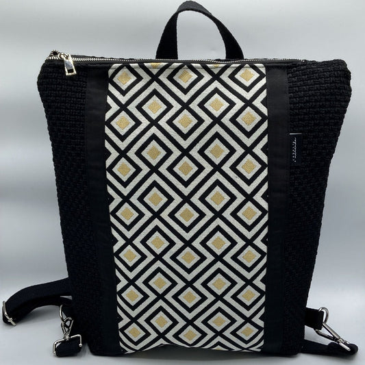 Borsa zaino Zena rombi dorati