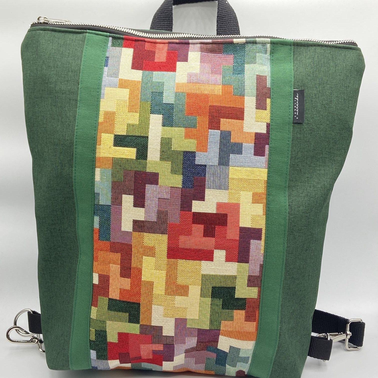 Borsa zaino Zena verde Tetris