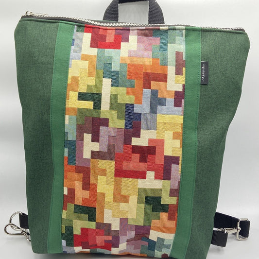 Borsa zaino Zena verde Tetris
