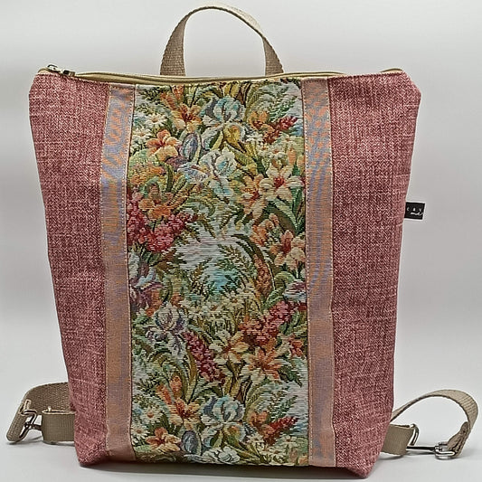 Borsa zaino Zena fiori rosa - Cavoli a Merenda