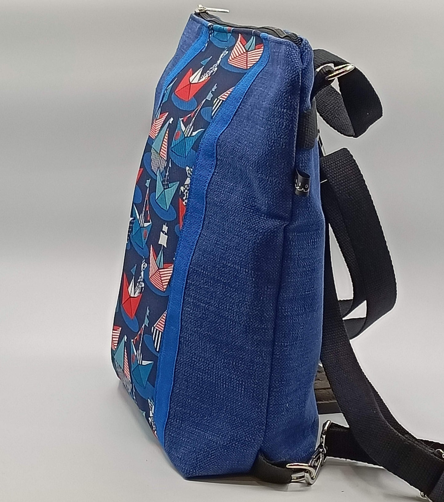 Borsa zaino Zena barchette blu - Cavoli a Merenda