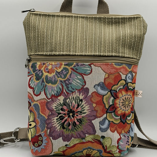 Borsa Zaino Naomi flower power verde - Cavoli a Merenda