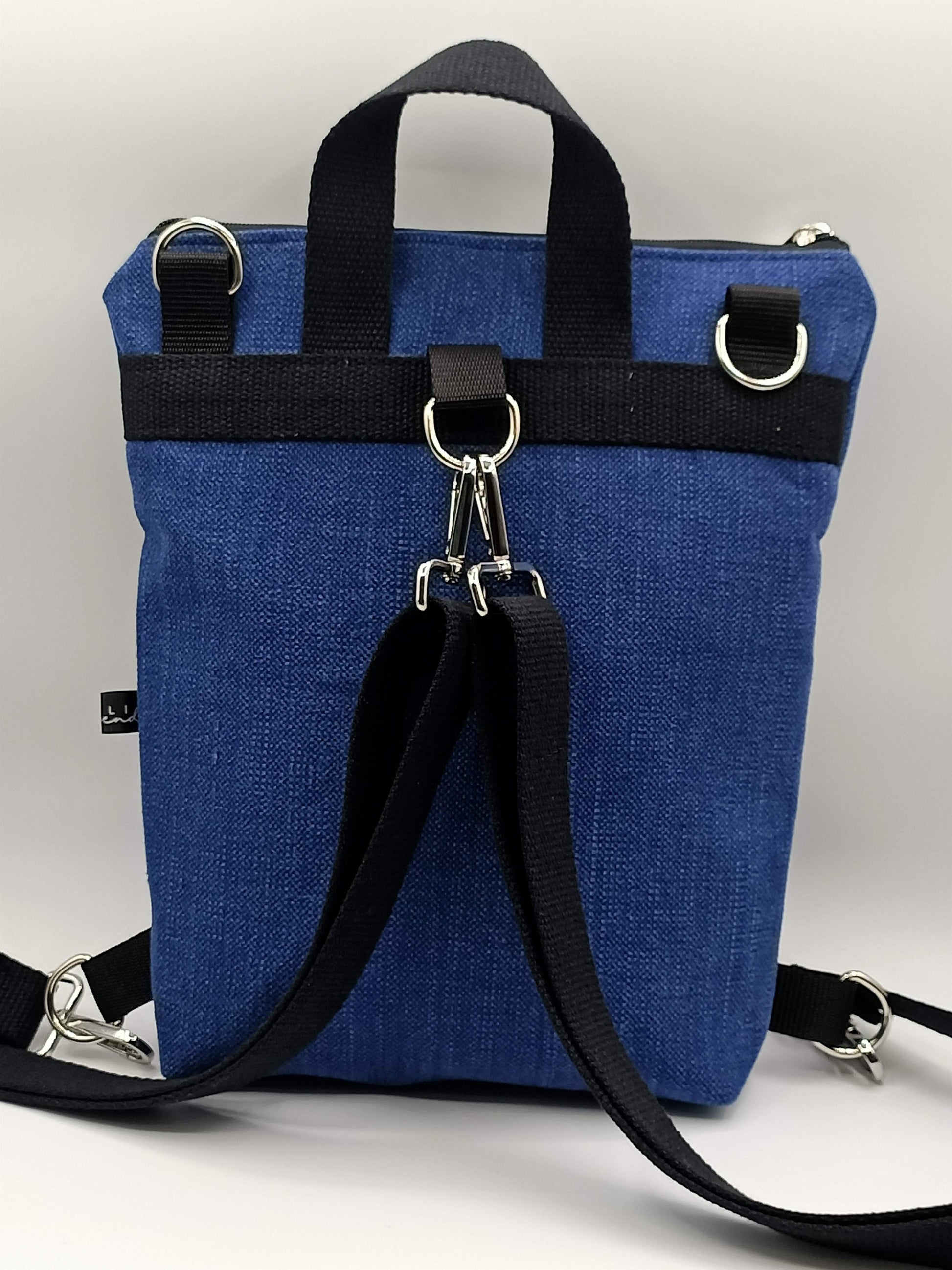 Borsa Zaino Naomi fiori blu e rossi - Cavoli a Merenda