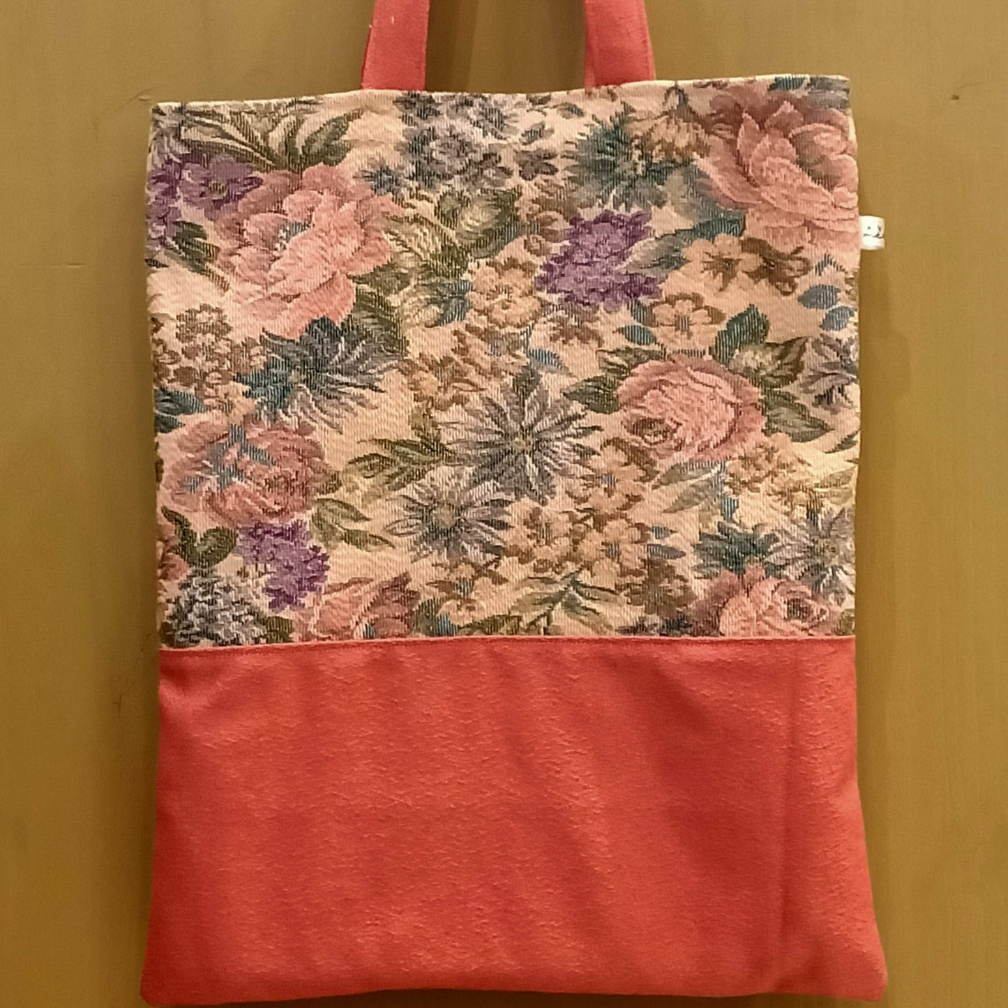 Tote Bag arancione fiori vintage - Cavoli a Merenda