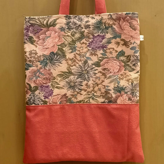 Tote Bag arancione fiori vintage - Cavoli a Merenda