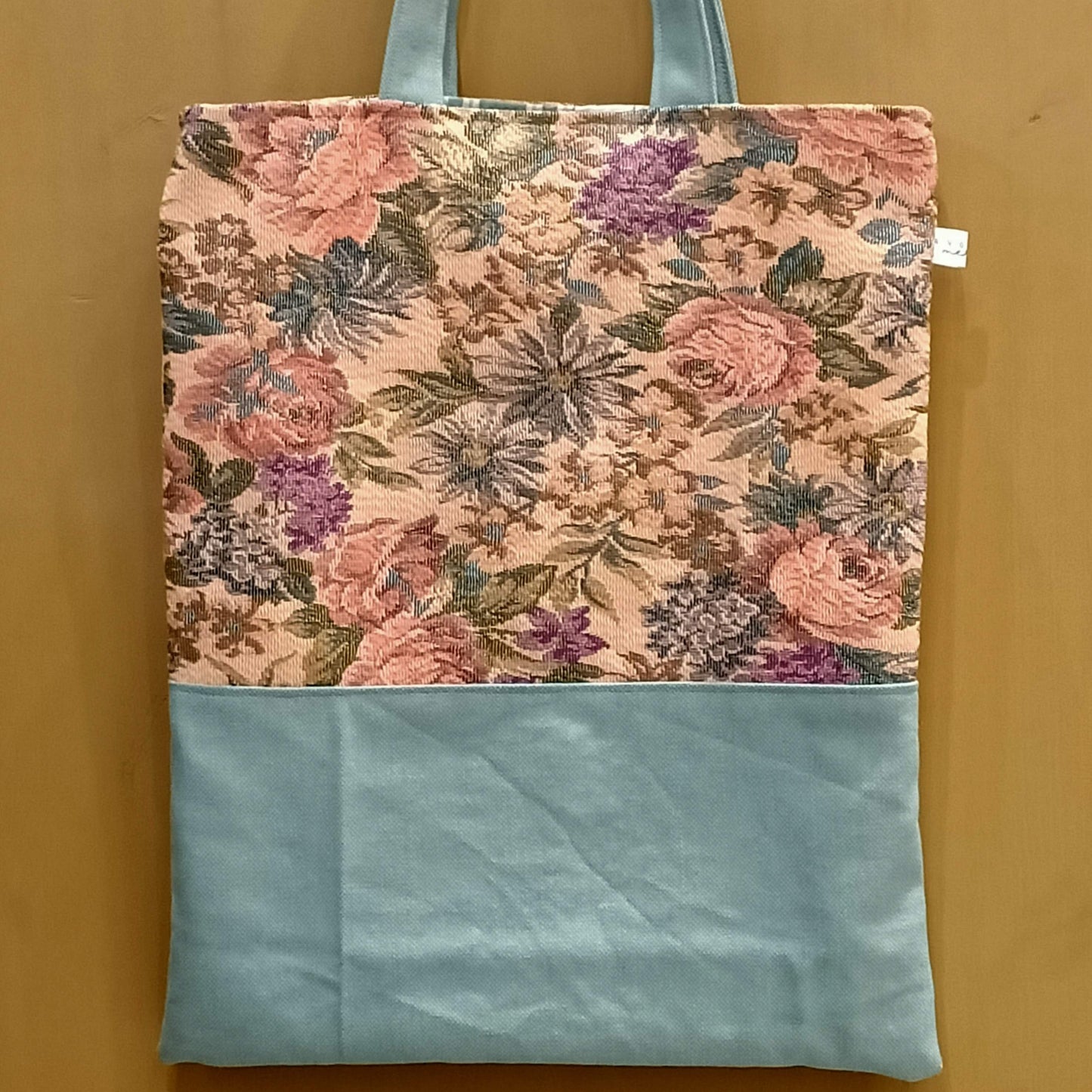 Tote Bag verde fiori vintage - Cavoli a Merenda