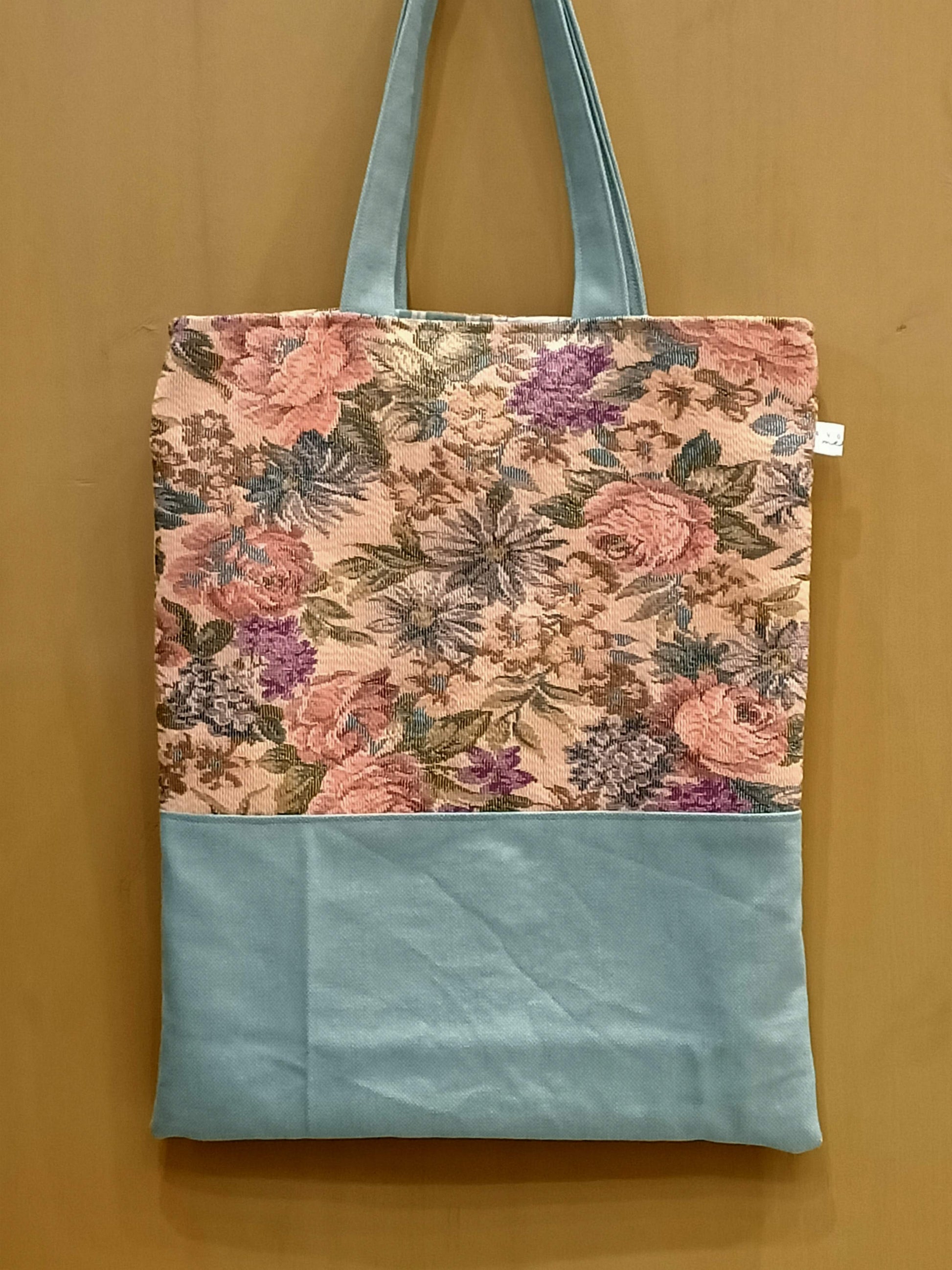 Tote Bag verde fiori vintage - Cavoli a Merenda