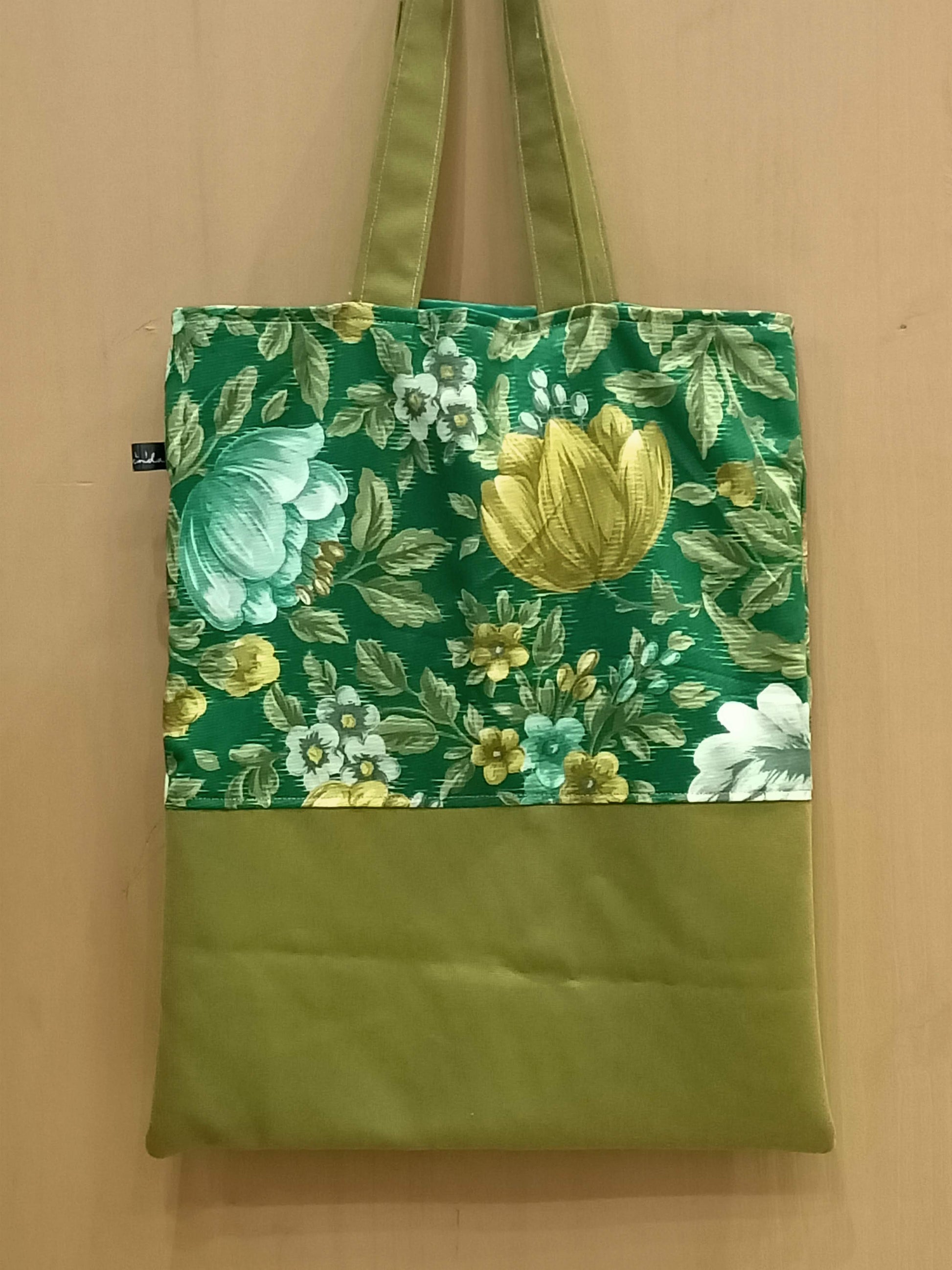 Tote Bag fiori verdi - Cavoli a Merenda