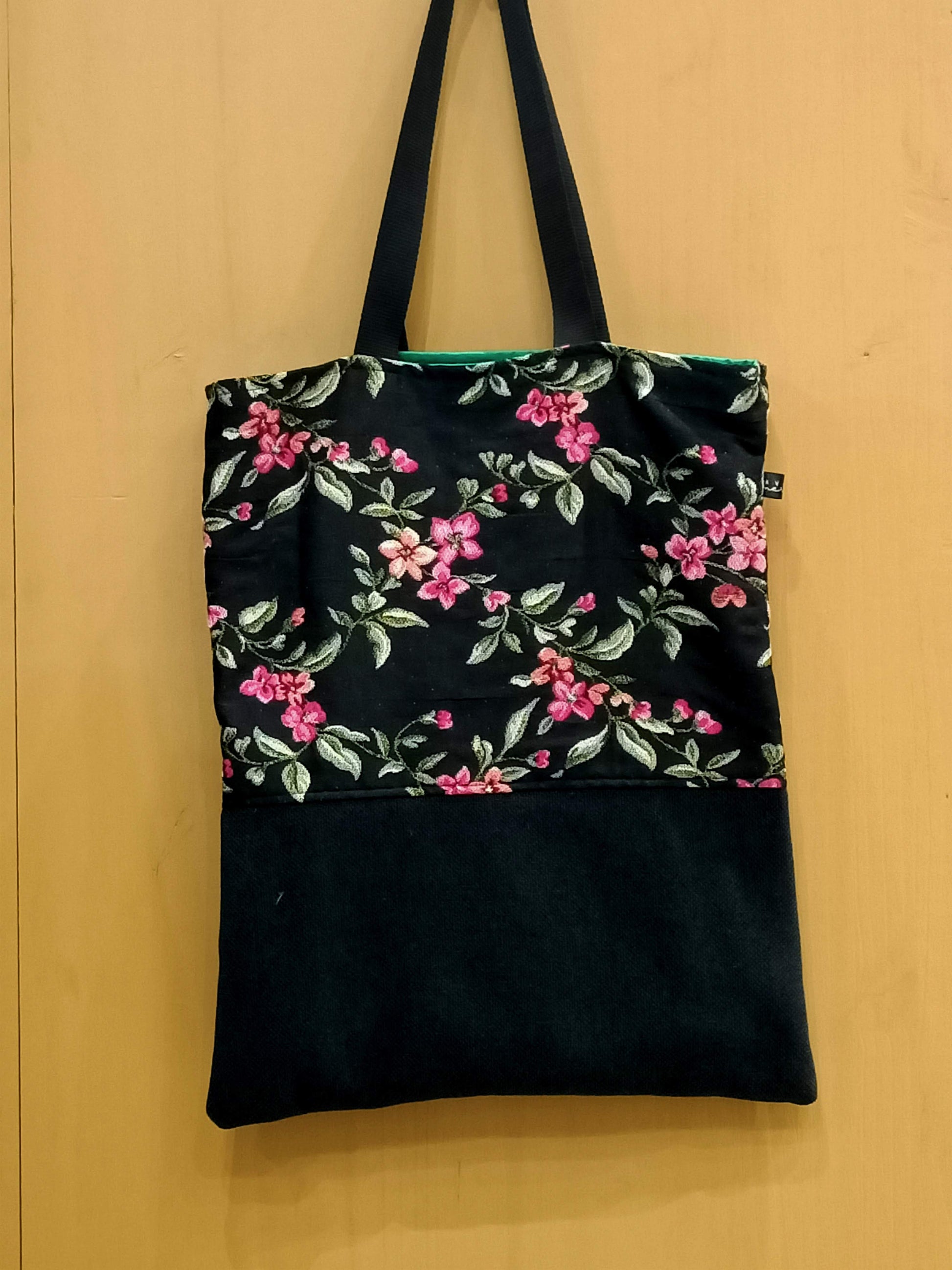 Tote Bag fiori rosa - Cavoli a Merenda