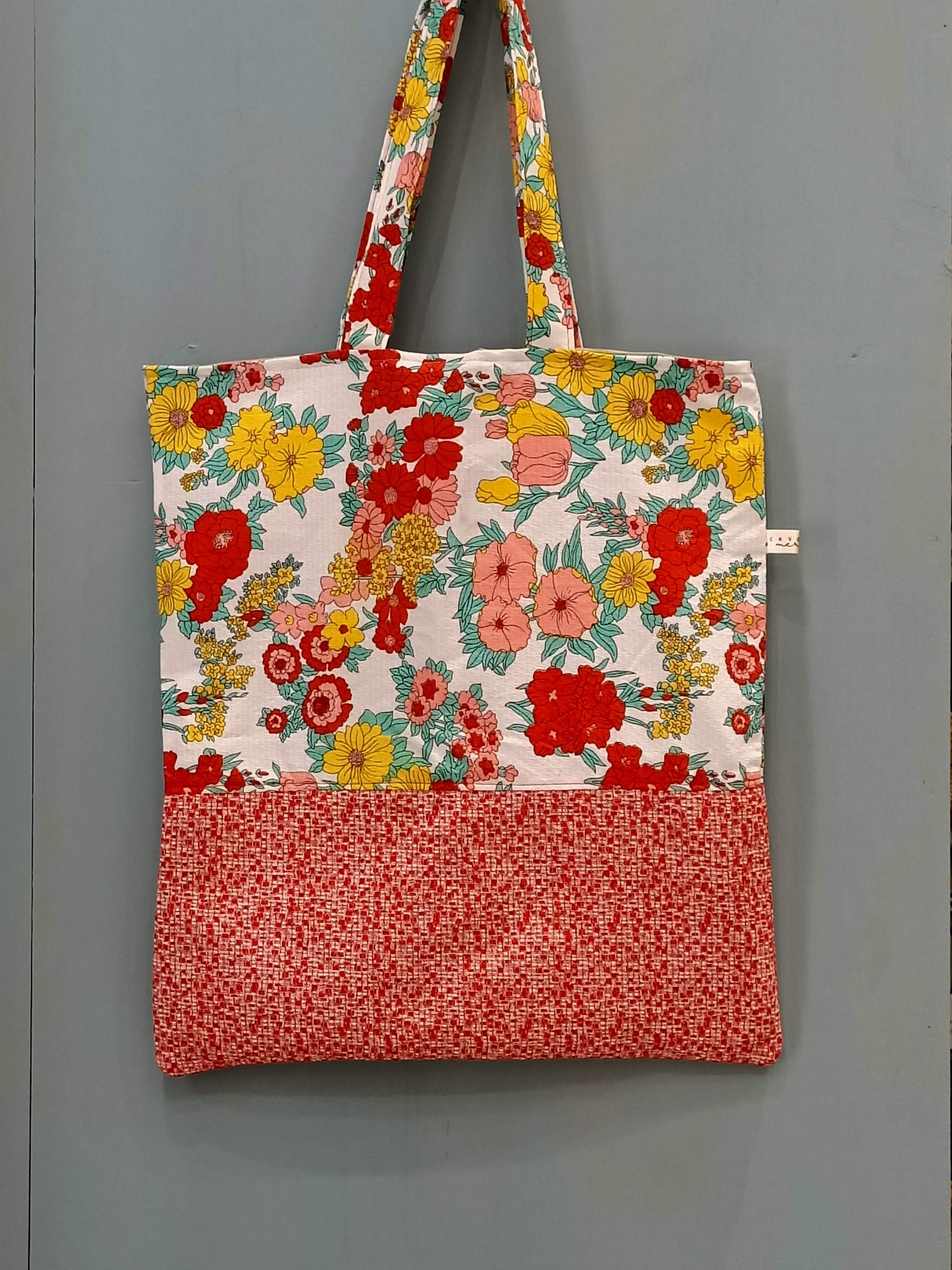 Tote Bag fiori rossa - Cavoli a Merenda