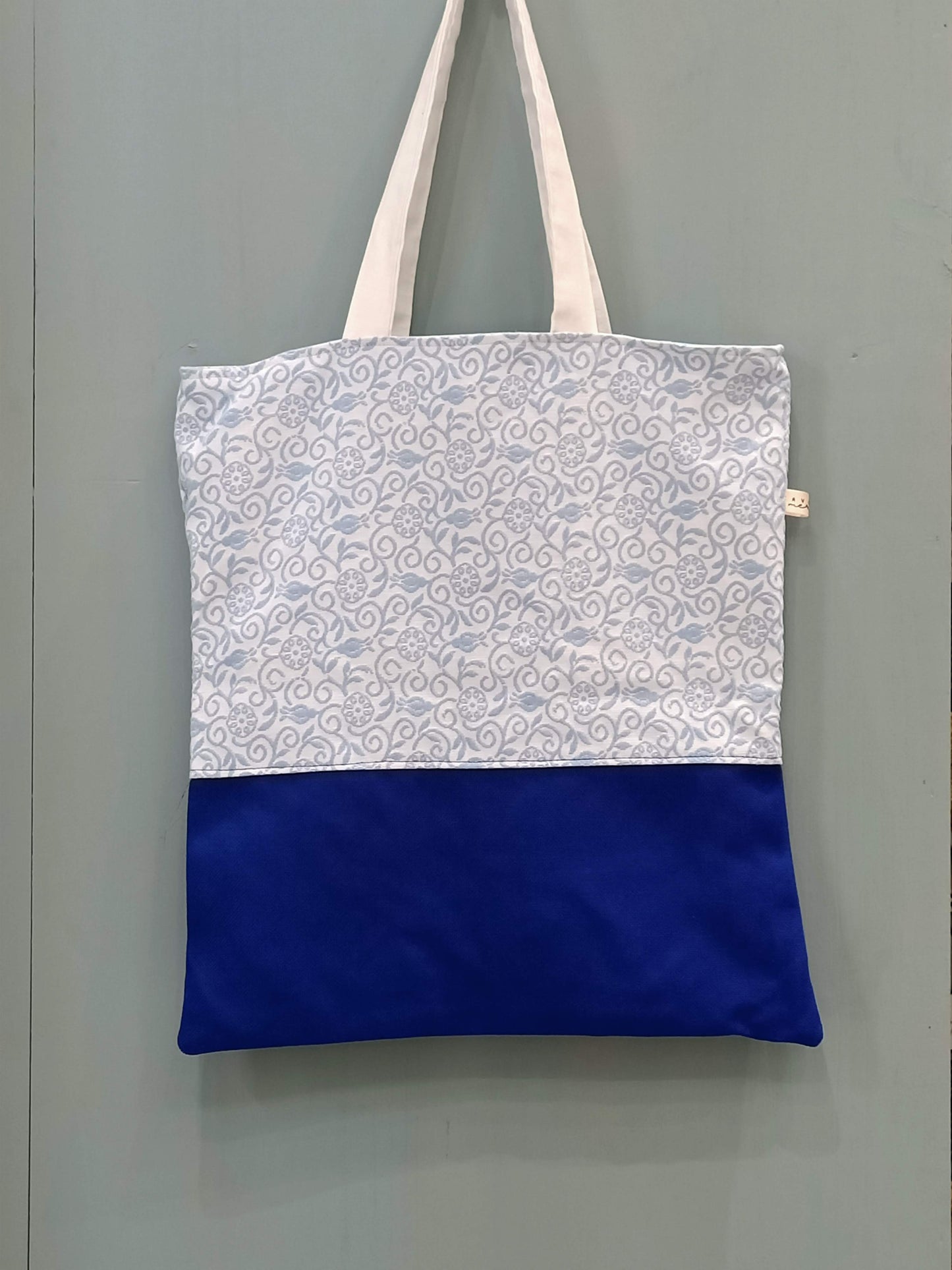 Tote Bag fantasia fiori blu - Cavoli a Merenda