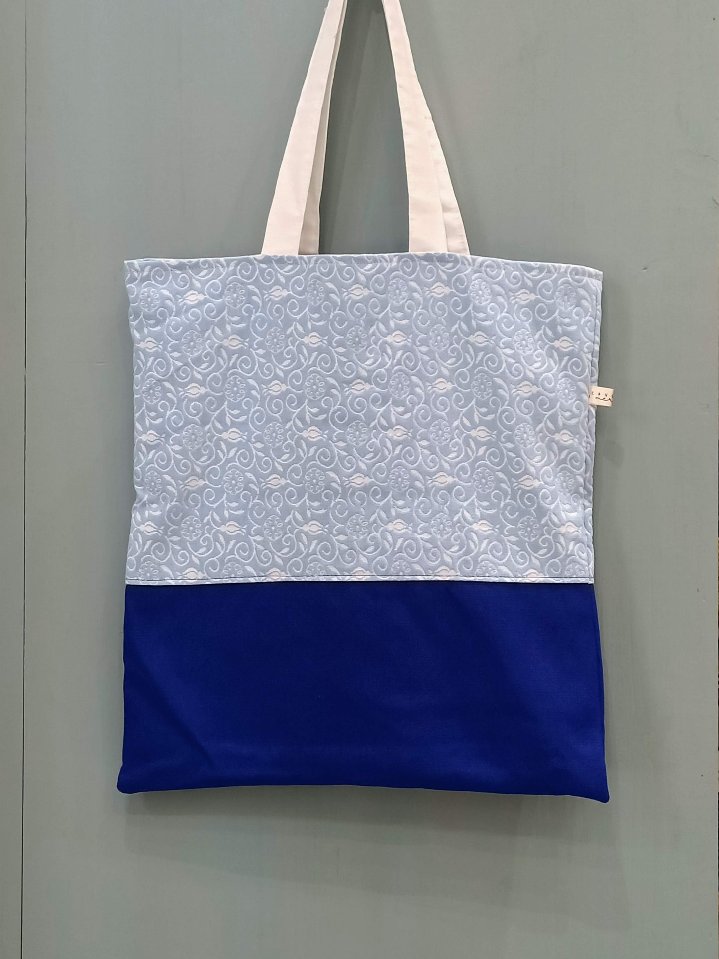 Tote Bag fantasia fiori azzurri - Cavoli a Merenda