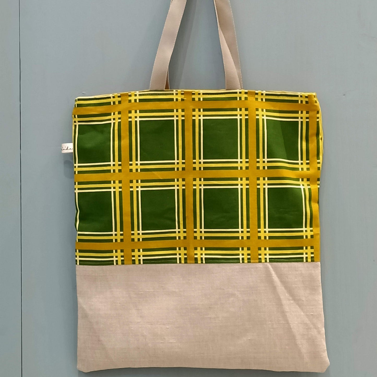 Tote Bag quadri lime