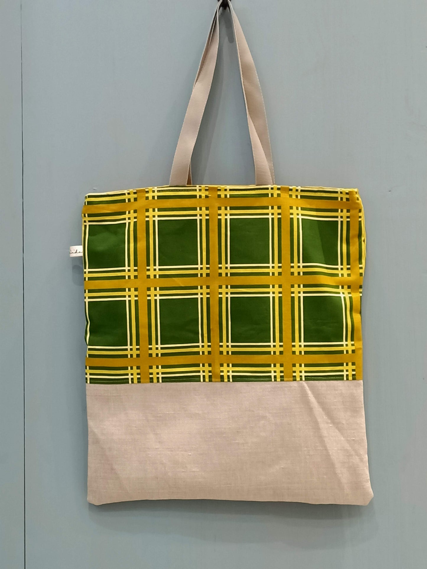 Tote Bag quadri lime