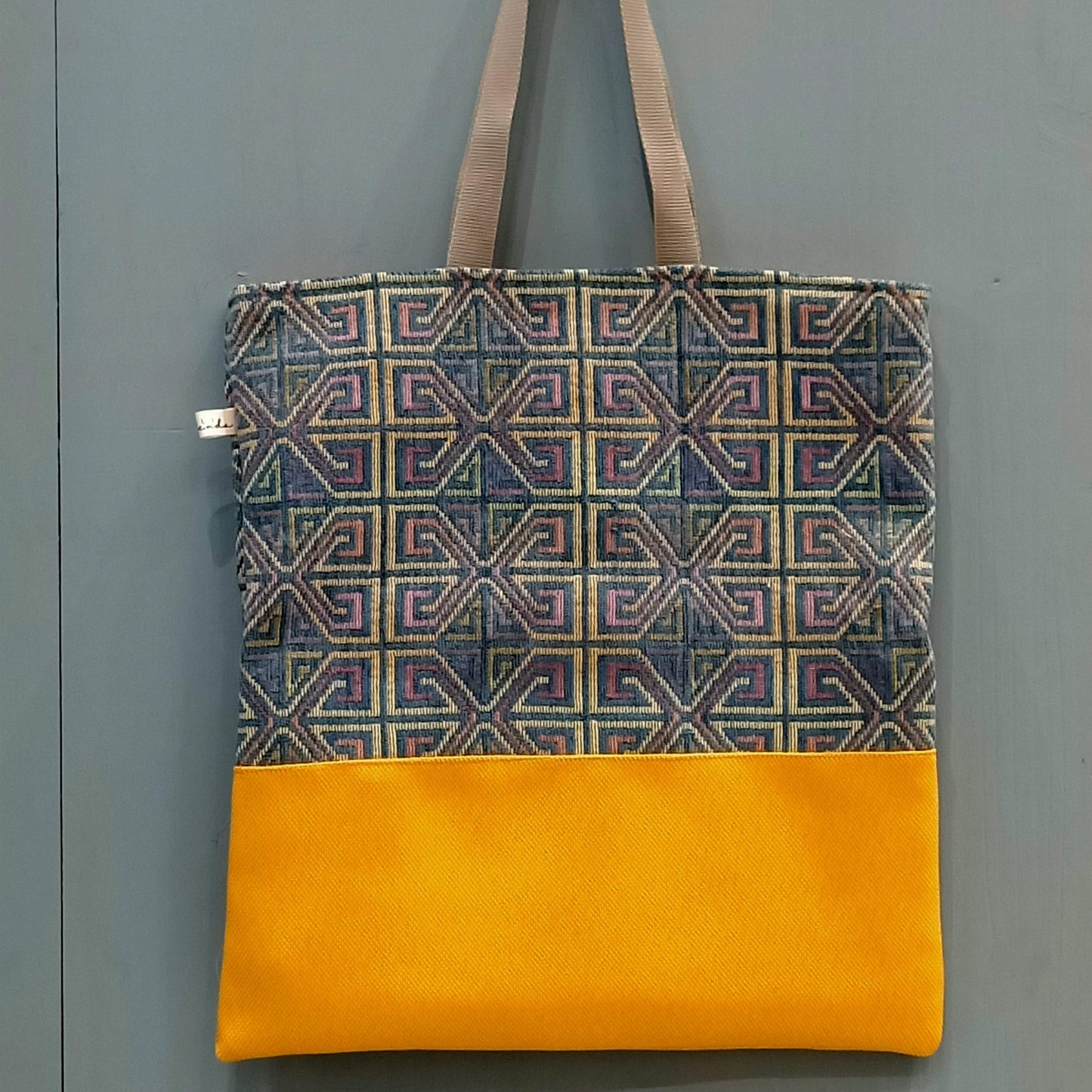 Tote Bag geometrica multicolor