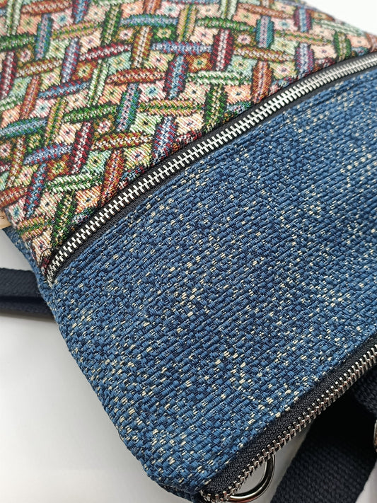 Borsa Zaino Naomi intreccio blu - Cavoli a Merenda