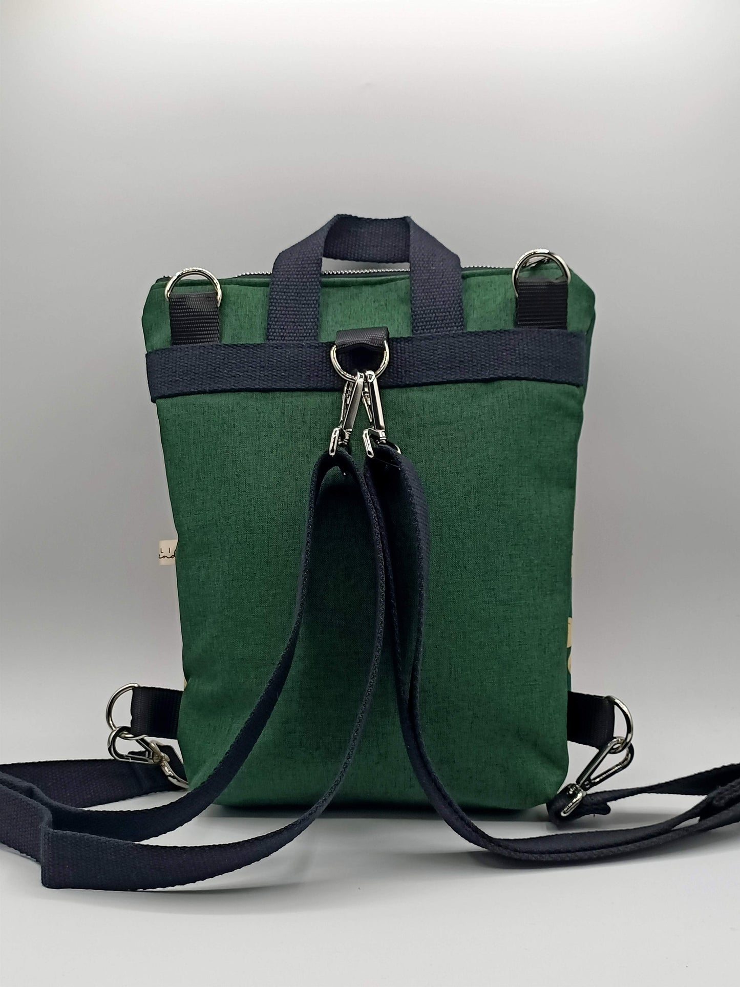 Borsa Zaino Naomi margherite verde