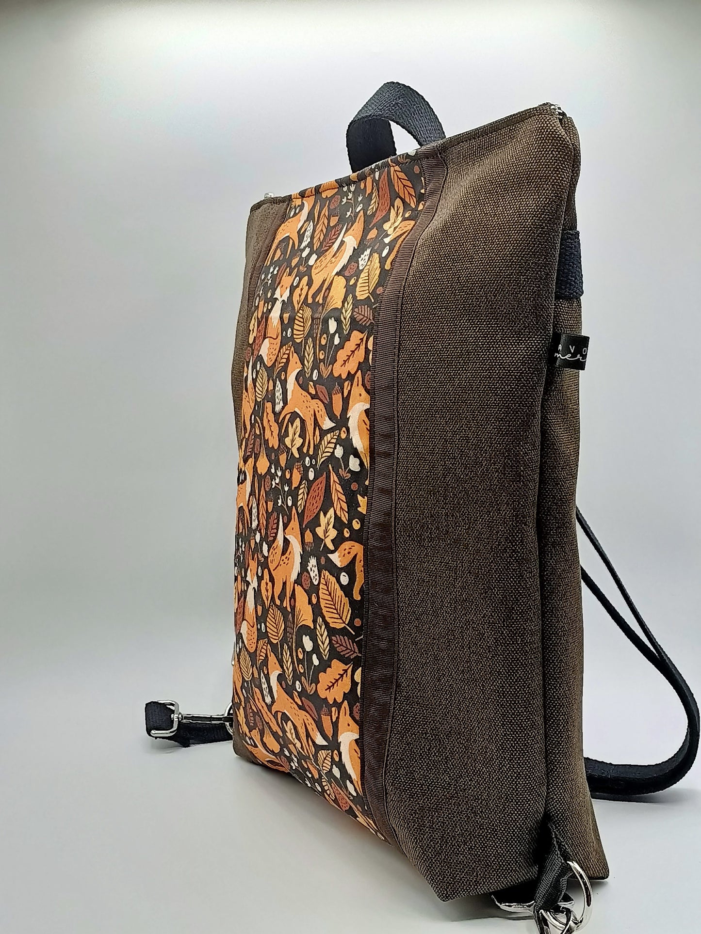 Orangefarbene Zena-Rucksacktasche mit Mosaikmuster