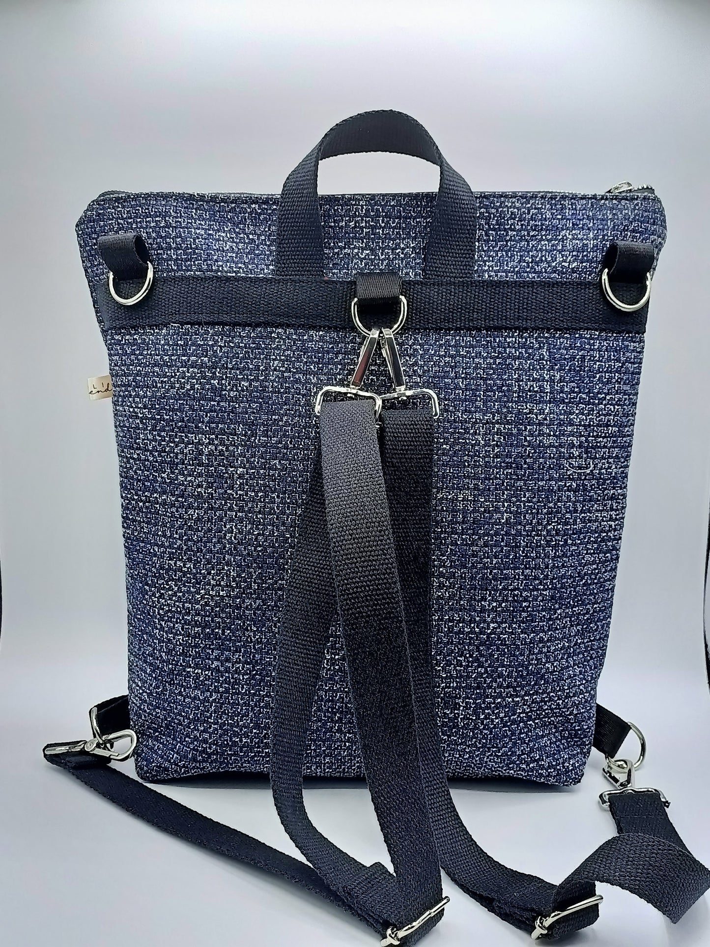 Borsa zaino Zena geometrico blu